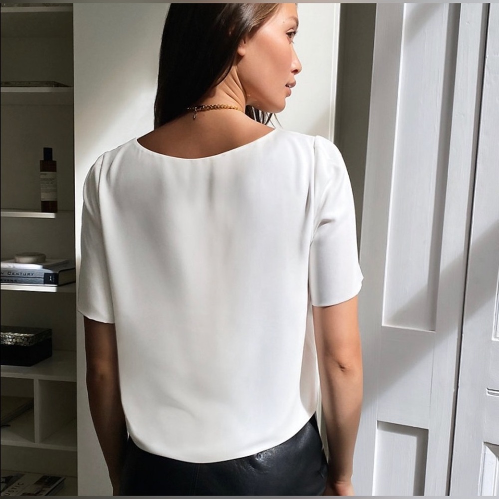 New Aritzia Sz XS, S Office, Business Babaton Randy Blouse, White Spring Casual - Picture 3 of 13